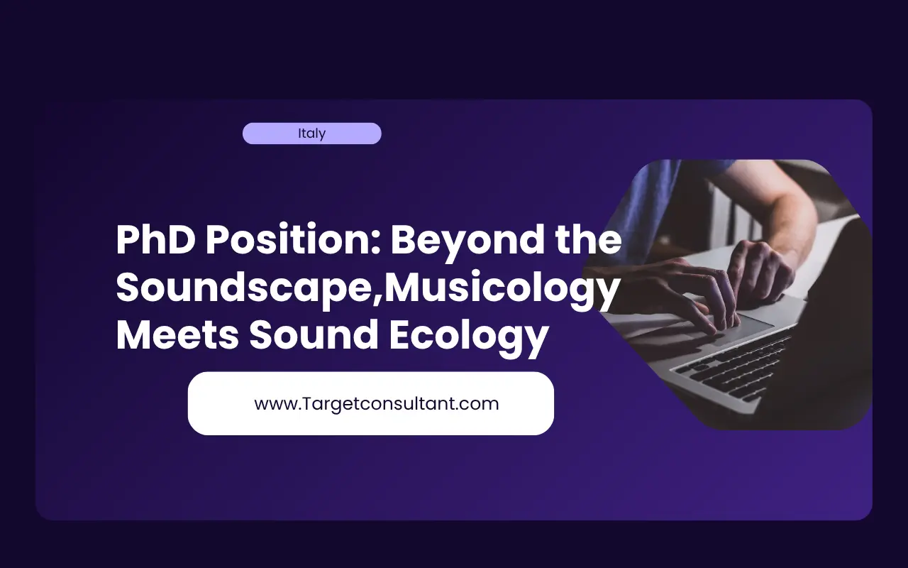 Illustration of a researcher recording ambient sounds in Matera’s Sassi district, working on a PhD project titled “Beyond the Soundscape” at Conservatory of Music Gesualdo da Venosa